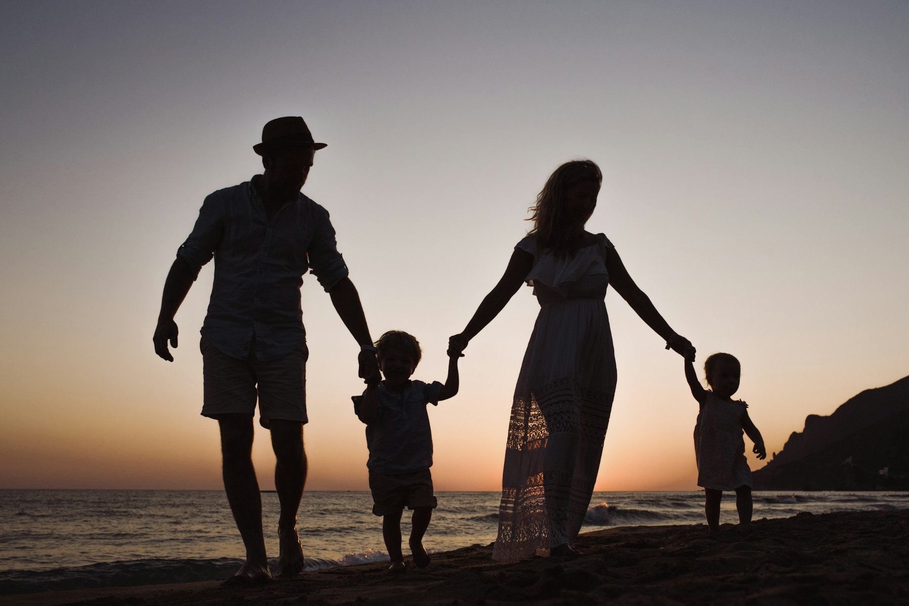 Family at sunset